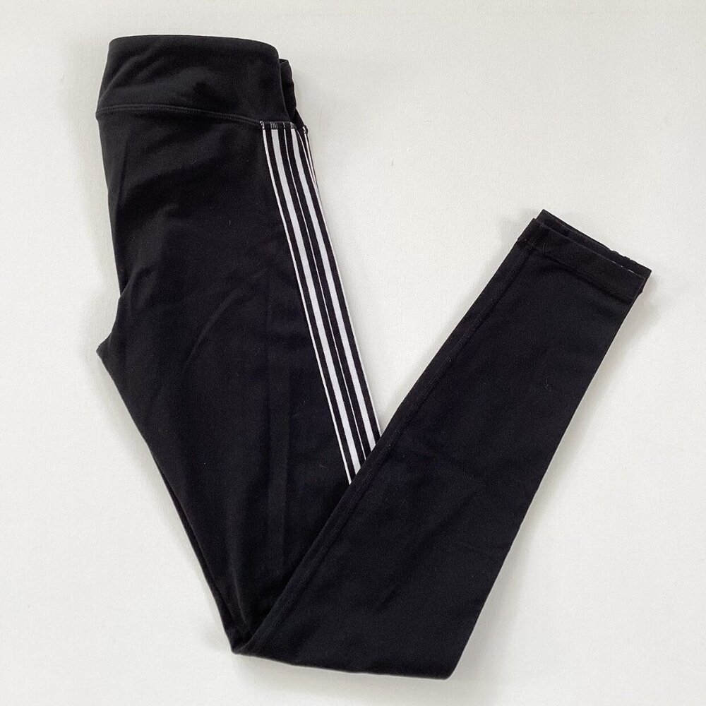Athleta Girl Black White Stripe Leggings